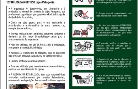 Argamassa estalibilizada multiuso Lajes Patagonia